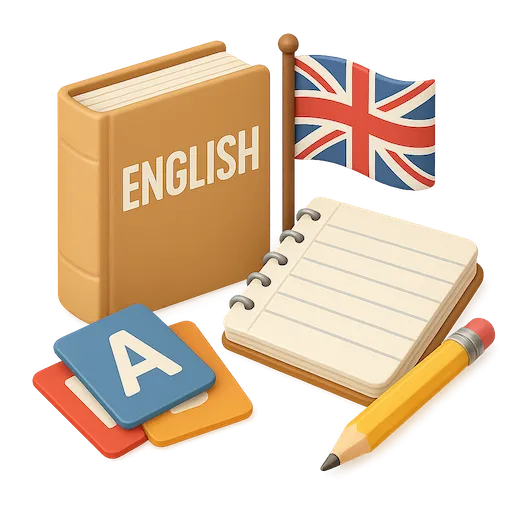 Student studying a foreign language with flashcards and headphones