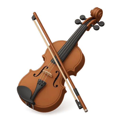 3D violin with bow representing focused music practice and deliberate training