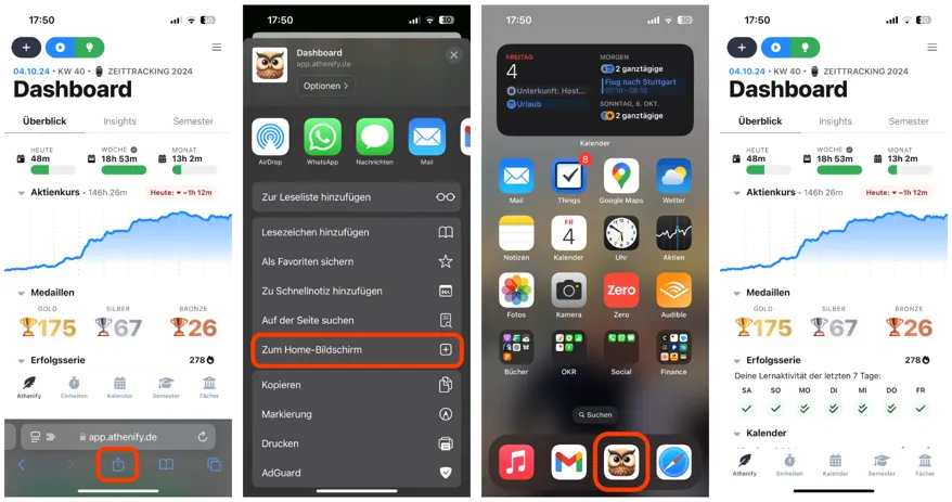 Instrucciones paso a paso para añadir Athenify a tu pantalla de inicio
