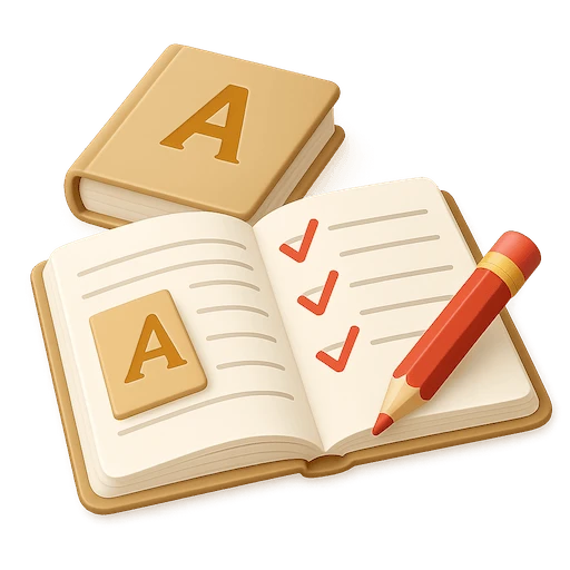 3D notebook with checklist and pencil for deep work and focused studying